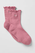 Women's Lettuce Edge Sock - Pink Wild Rose — photo 1