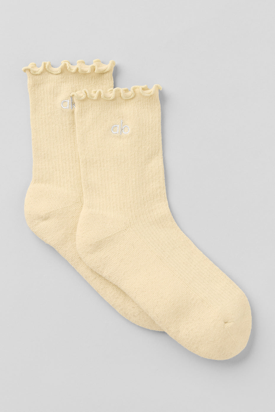 Women's Lettuce Edge Sock - Candlelight Yellow — photo 1