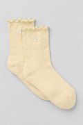 Women's Lettuce Edge Sock - Candlelight Yellow — photo 1