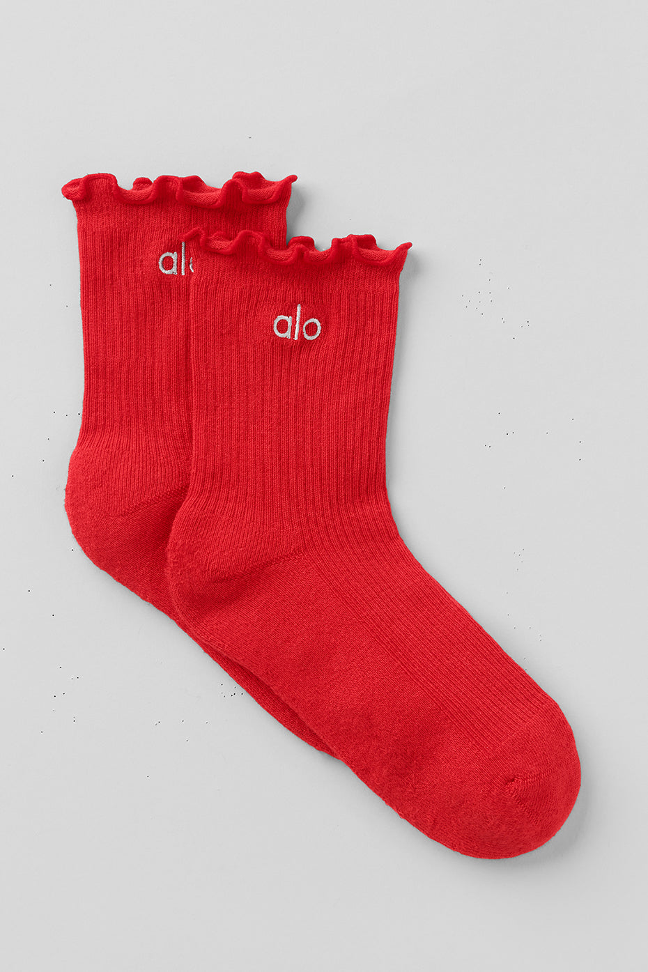 Women's Lettuce Edge Sock - Bright Red — photo 1
