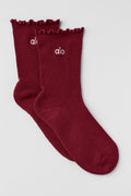 Women's Lettuce Edge Sock - Summer Romance Red — photo 1