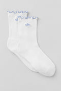 Women's Lettuce Edge Sock - White/Winter Frost — photo 1