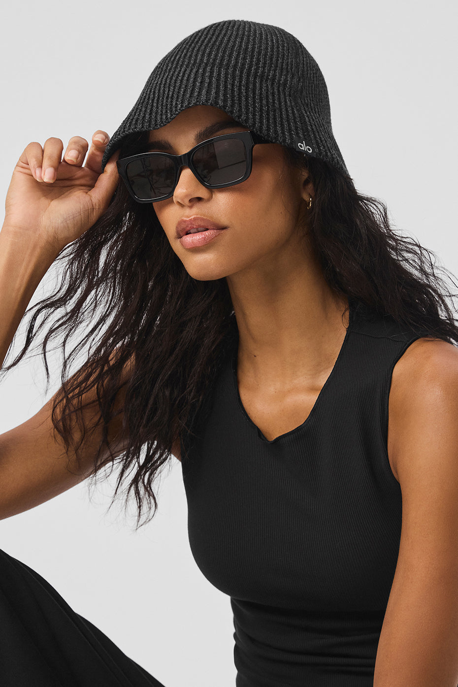 Denim Knit Cloche - Black/Anthracite — photo 1