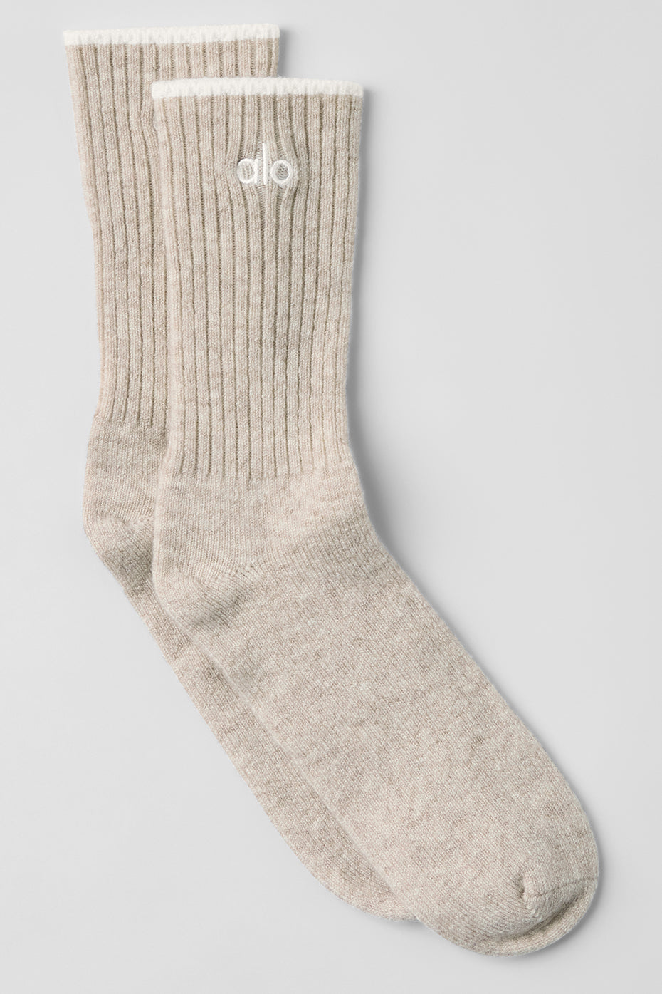 Unisex Wool Cashmere Light Frosted Sock - Winter Latte/Ivory — photo 1