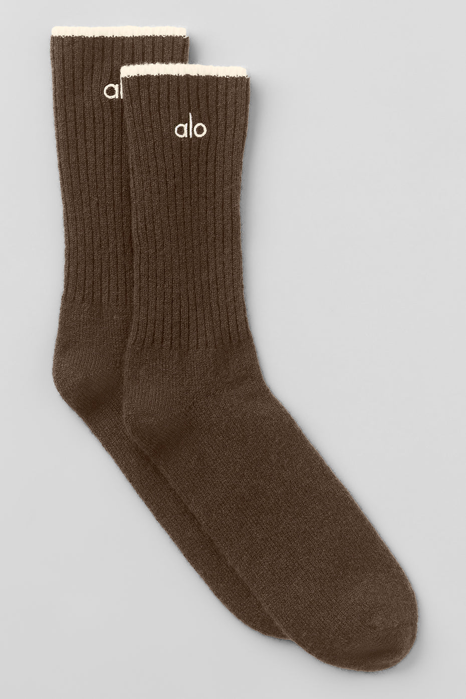 Unisex Wool Cashmere Light Frosted Sock - Espresso Heather/Ivory — photo 1