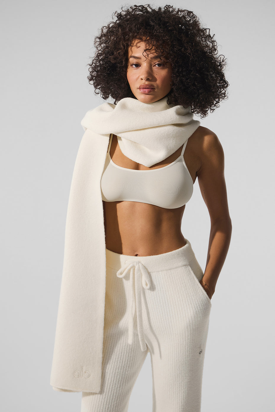 Merino Wool Oversized Scarf - Ivory — photo 1