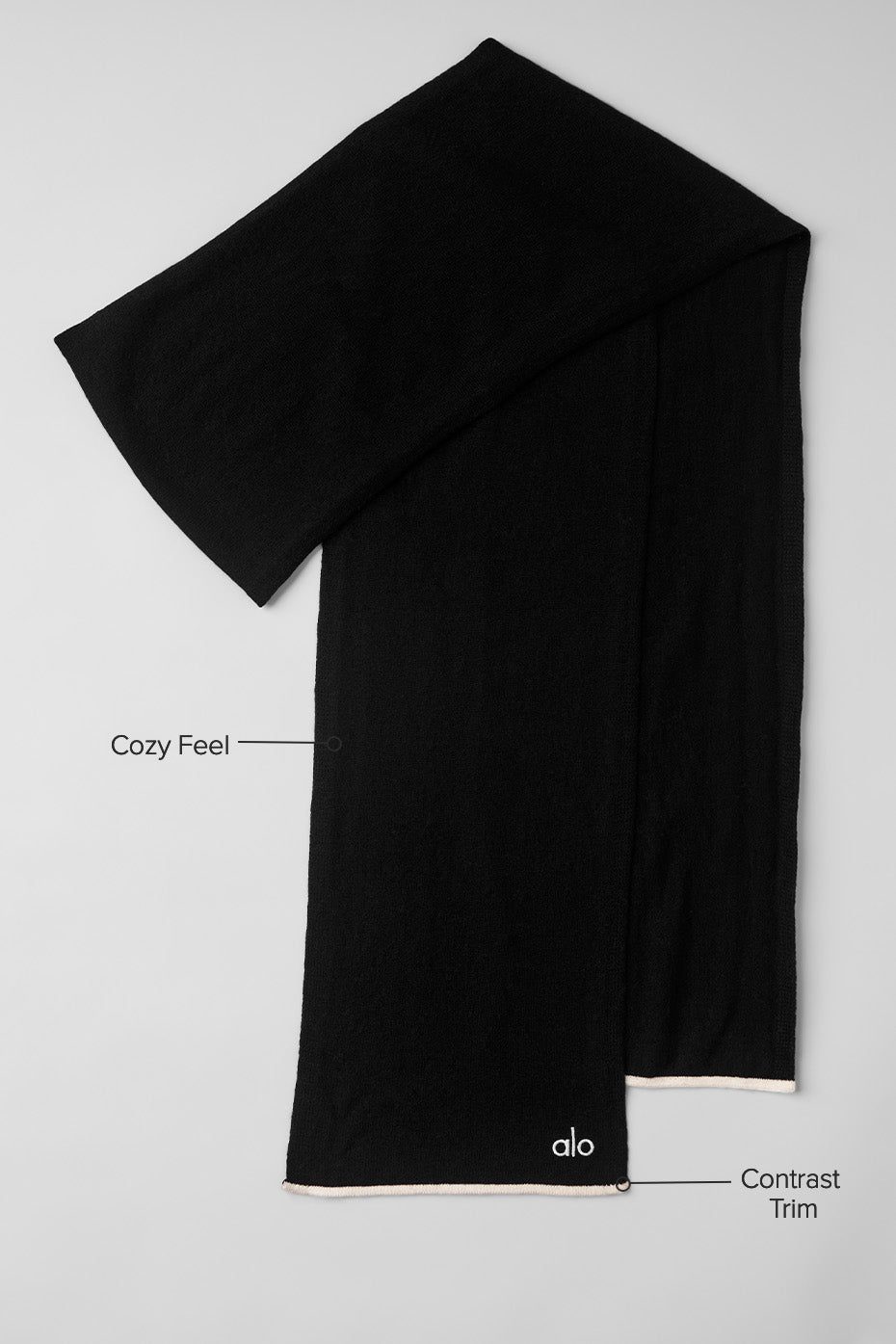 Cashmere Light Frosted Scarf - Black/Ivory — photo 2