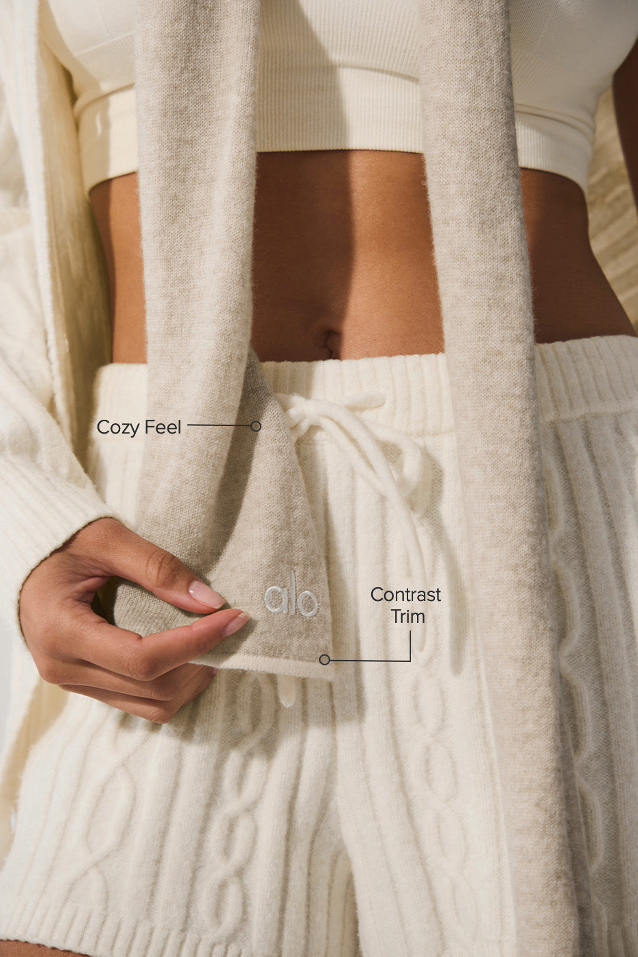 Cashmere Light Frosted Scarf - Winter Latte/Ivory — photo 2
