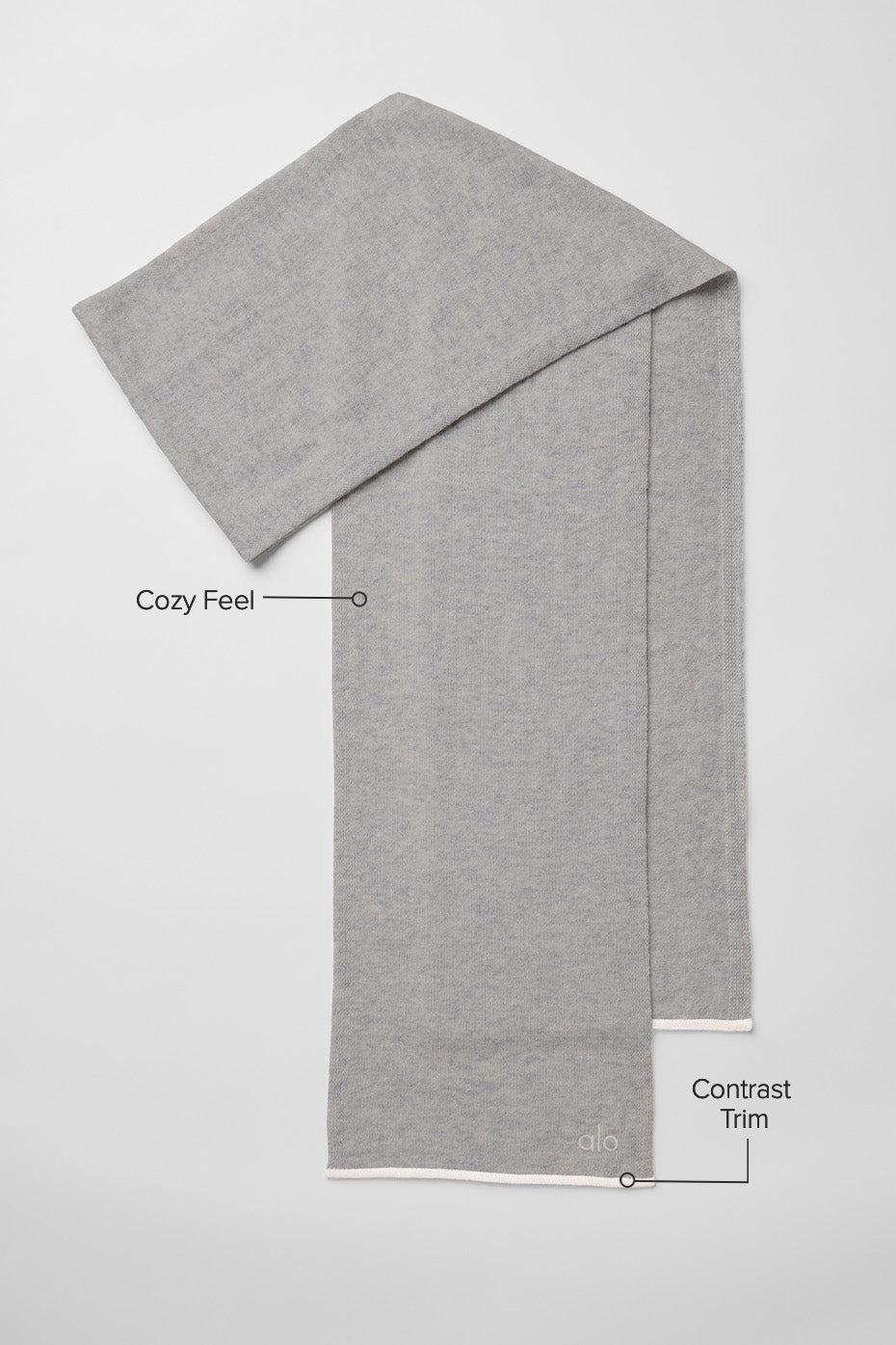 Cashmere Light Frosted Scarf - Light Heather Grey/Ivory — photo 2