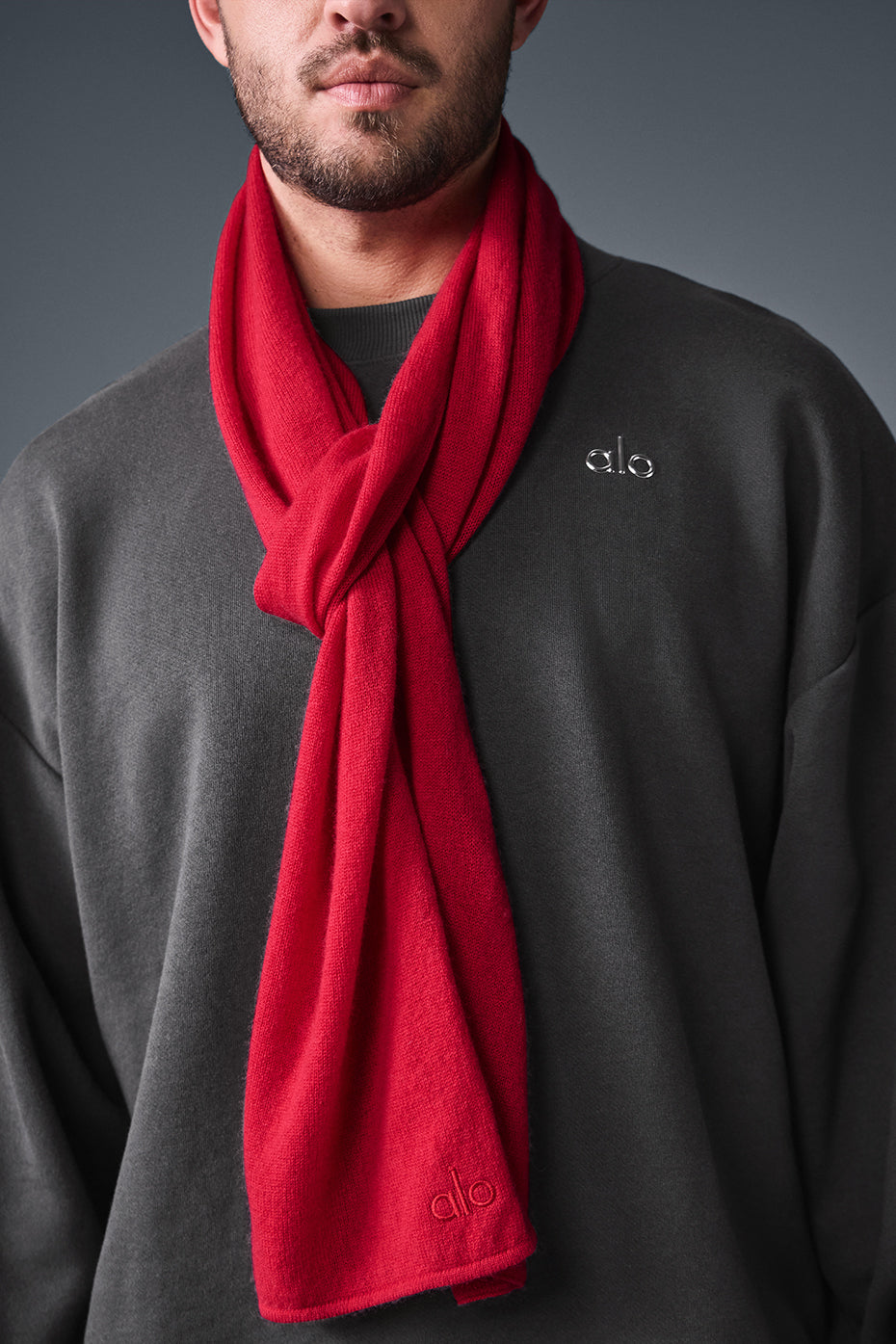 Cashmere Light Frosted Scarf - Red Ribbon — photo 3