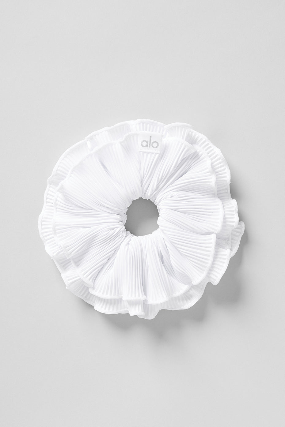 Micro Plisse Oversize Scrunchie - White — photo 1