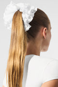 Micro Plisse Oversize Scrunchie - White — photo 3