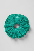 Micro Plisse Oversize Scrunchie - Spruce Green — photo 1