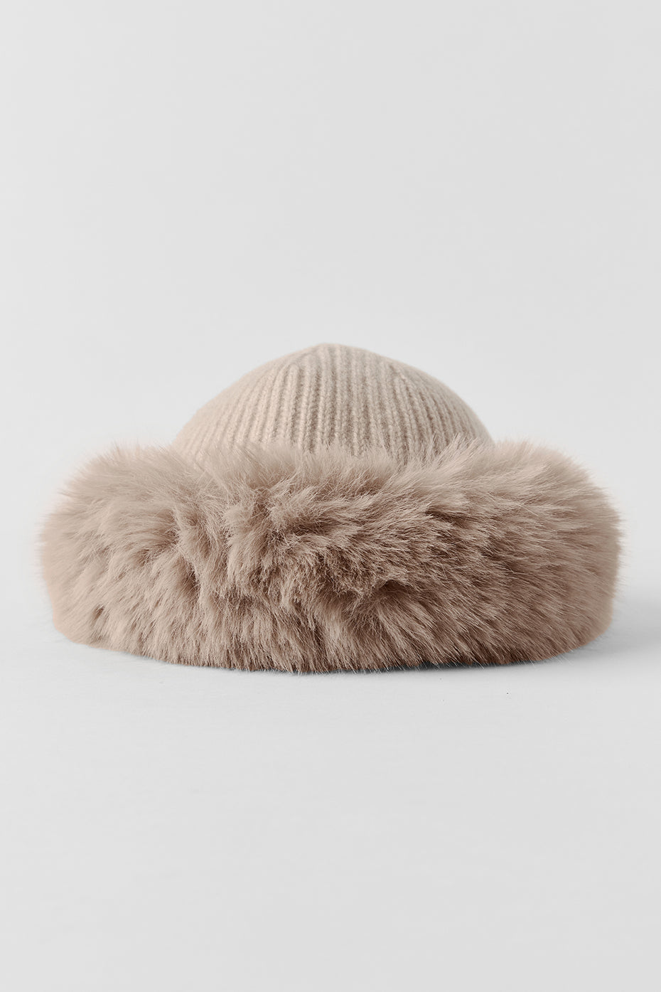 Courchevel Cashmere Faux Fur Beanie - Oat Heather — photo 2