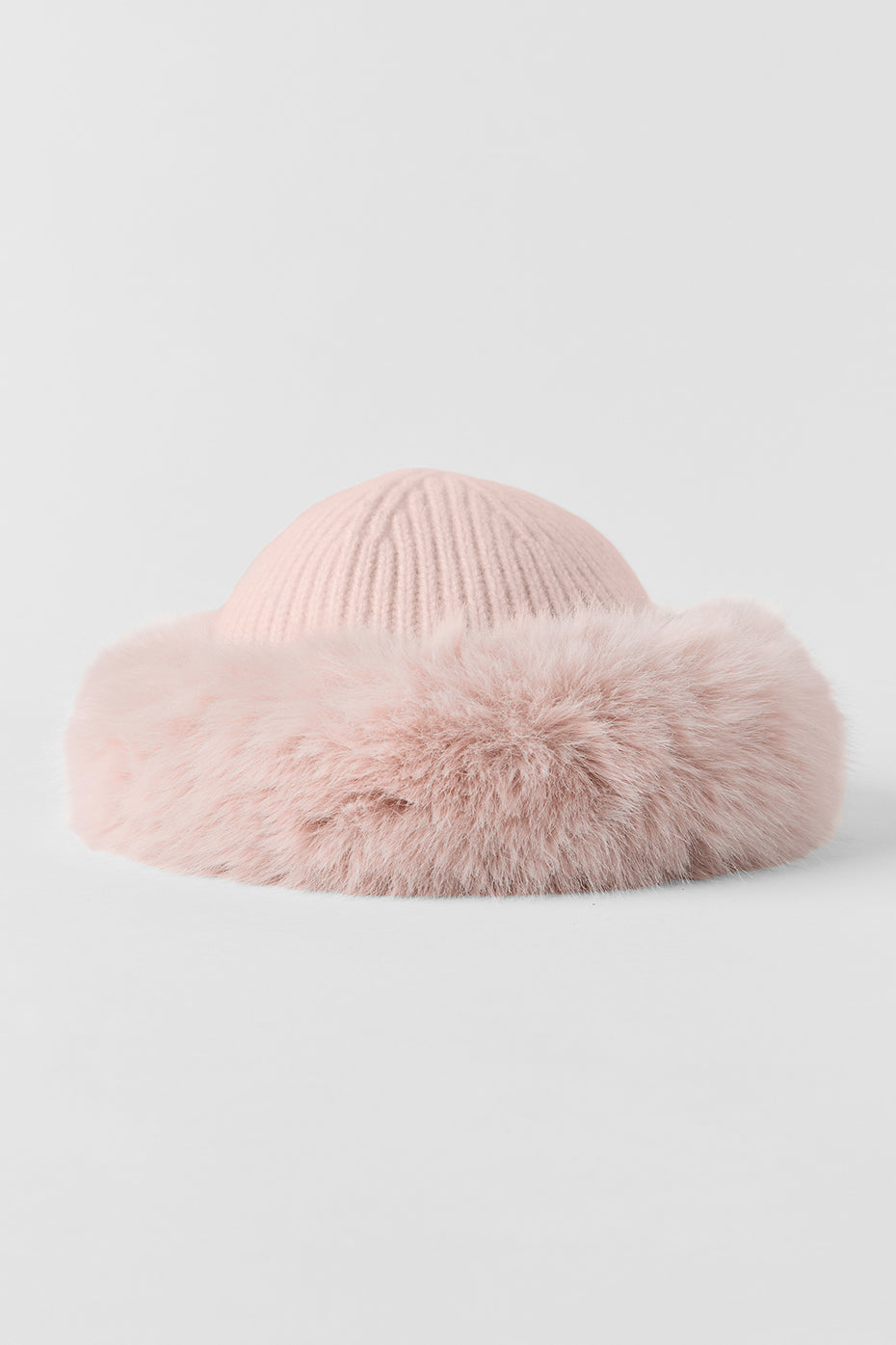 Courchevel Cashmere Faux Fur Beanie - Frosted Pink — photo 2