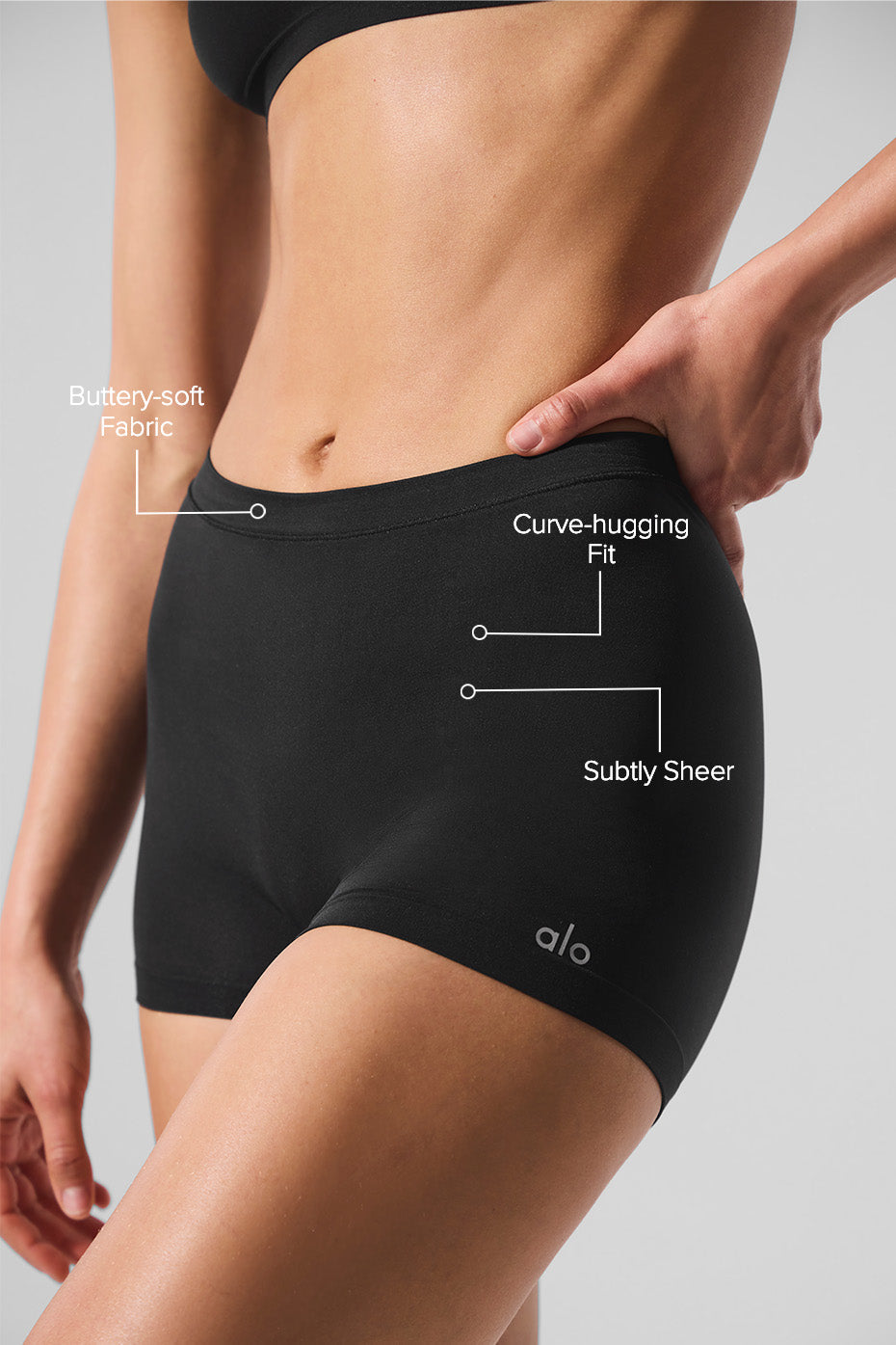 Sheer Glow Boyshort - Black — photo 2