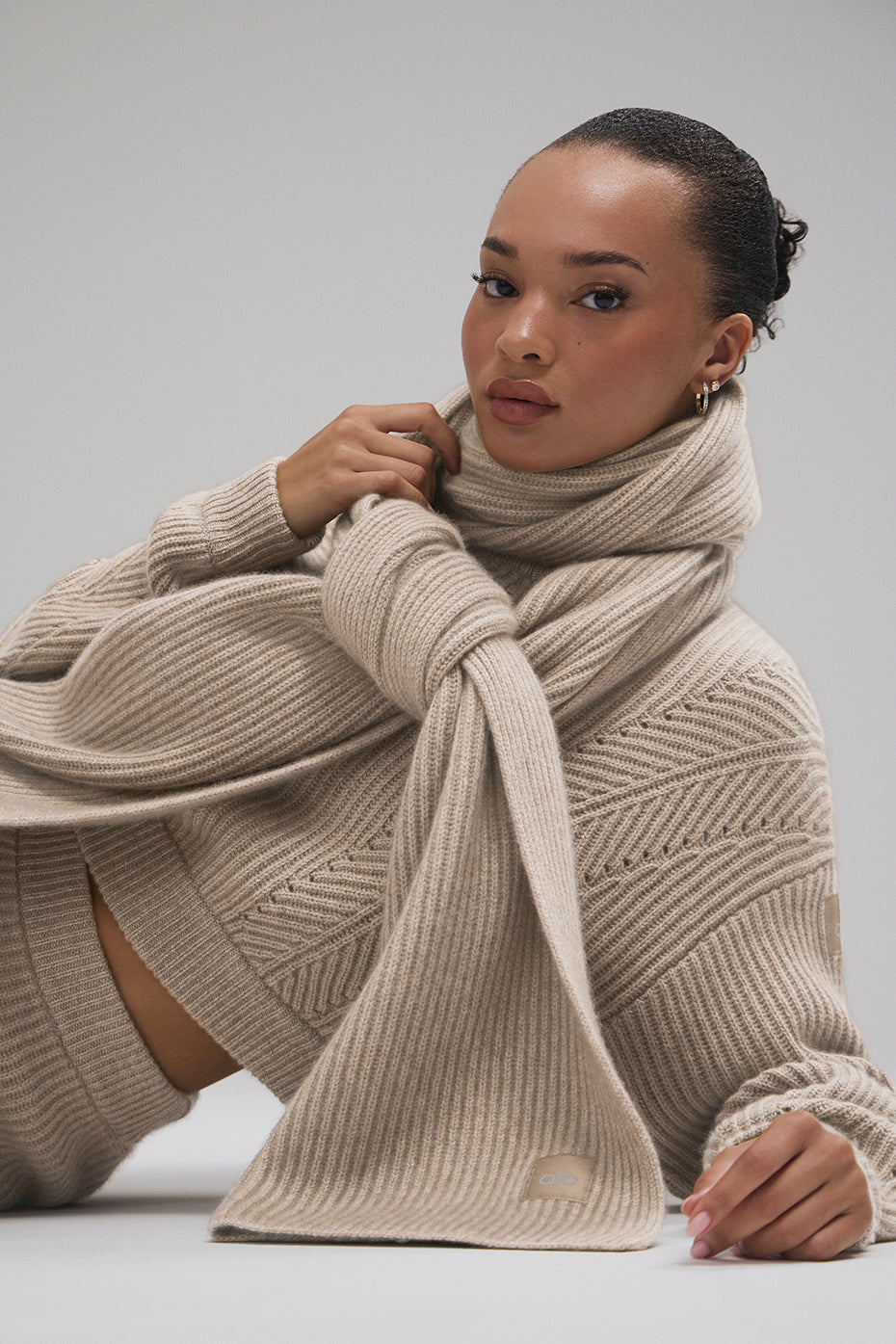 Courchevel Cashmere Scarf - Flax Heather — photo 1