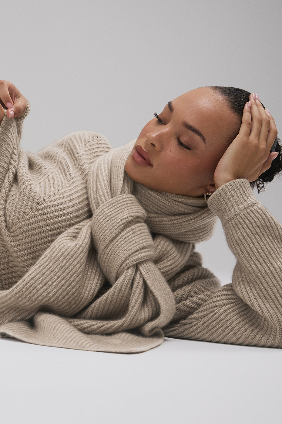 Courchevel Cashmere Scarf - Flax Heather — photo 2