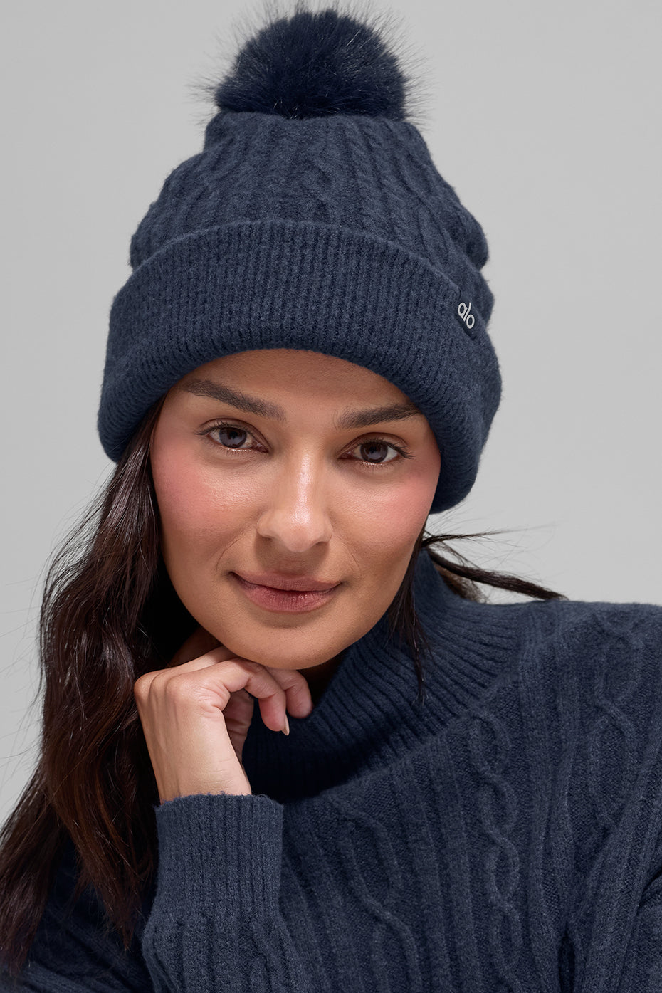 Cable Knit Winter Bliss Beanie - Navy — photo 1