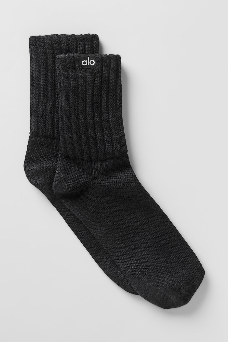 Unisex Half-Crew Scrunch Sock - Black — photo 1