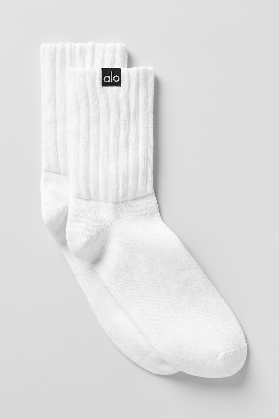 Unisex Half-Crew Scrunch Sock - White — photo 1