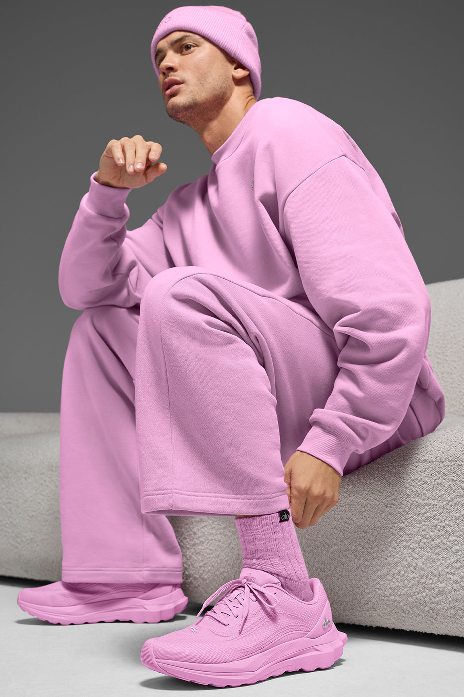Unisex Half-Crew Scrunch Sock - Candy Heart Pink — photo 3