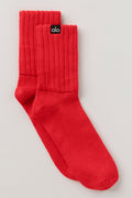 Unisex Half-Crew Scrunch Sock - Bright Red — photo 1