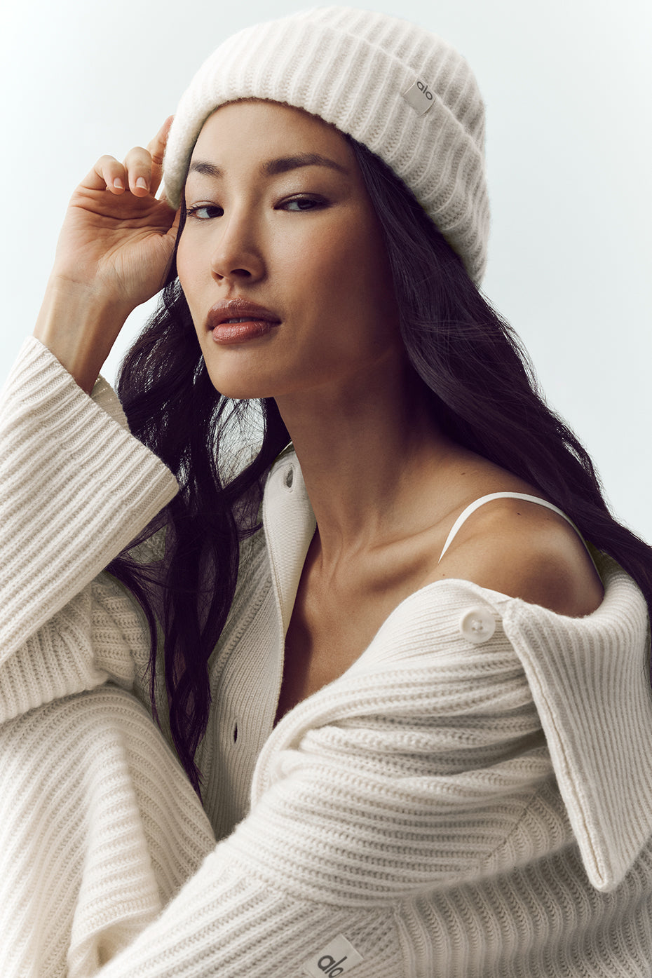 Courchevel Cashmere Beanie - Ivory — photo 1