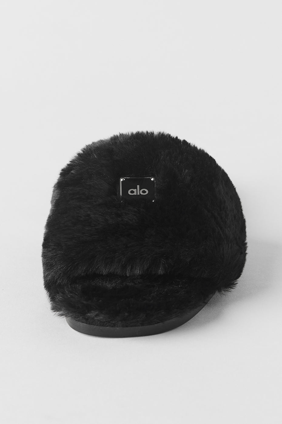 ALO Classico Faux Fur Sandal - Black — photo 4