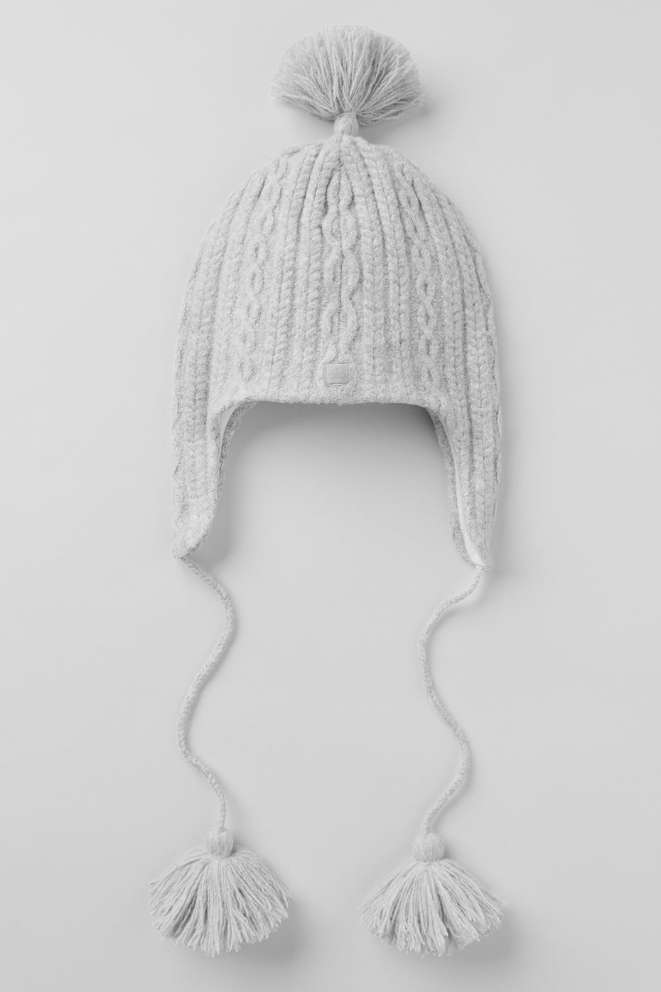 Cable Knit Winter Bliss Earflap Beanie - Athletic Heather Grey — photo 1
