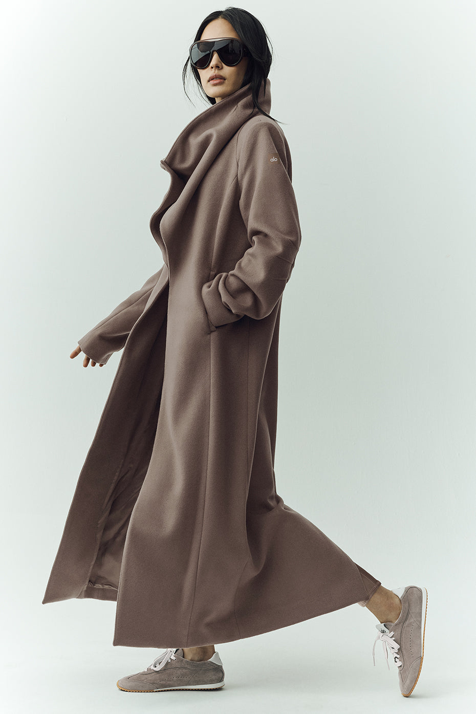 Wool Blend Nightfall Long Coat - Alpine Cocoa Heather — photo 2