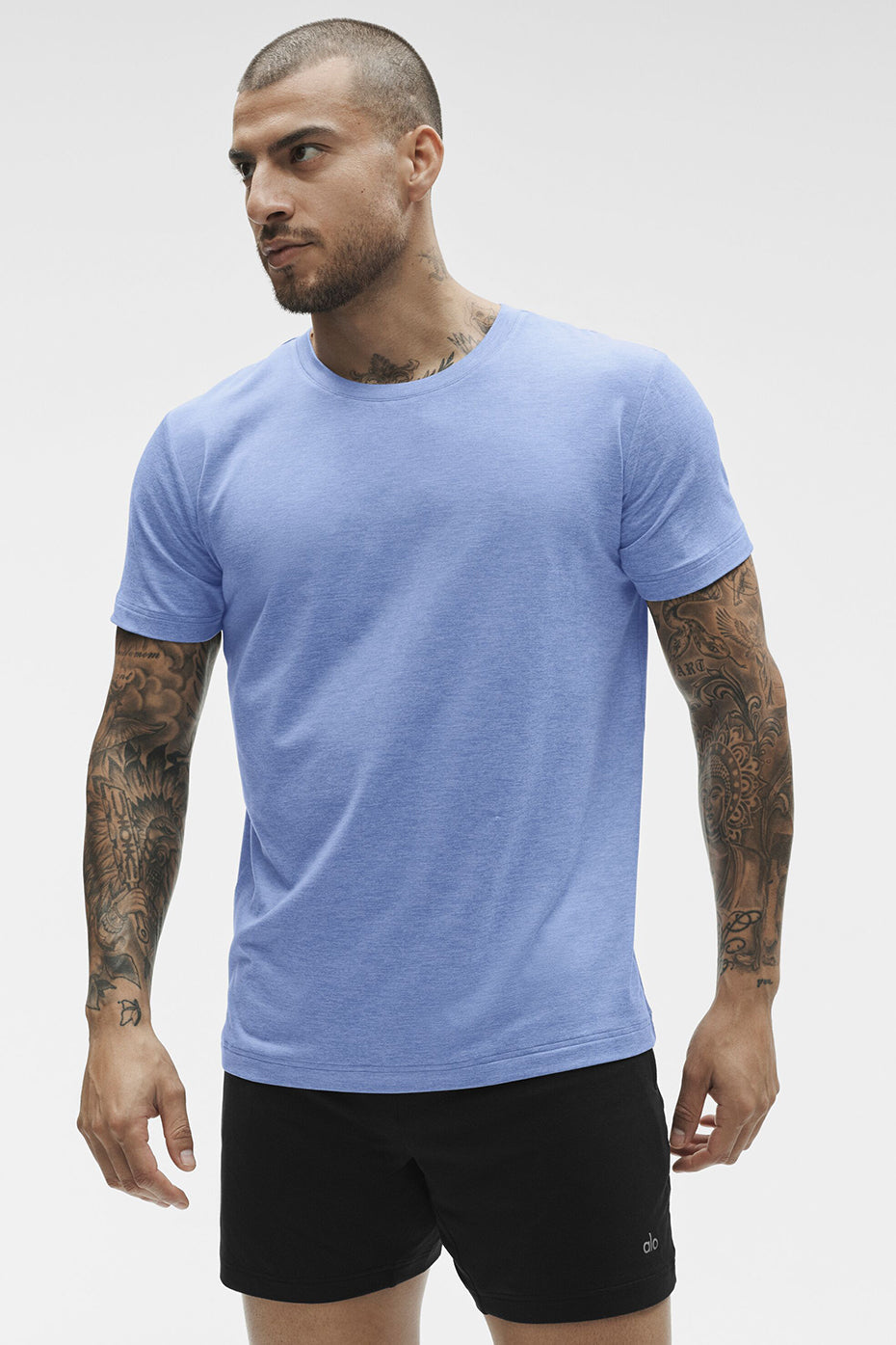 Conquer Reform Crewneck Short Sleeve - Provence Blue Heather — photo 3