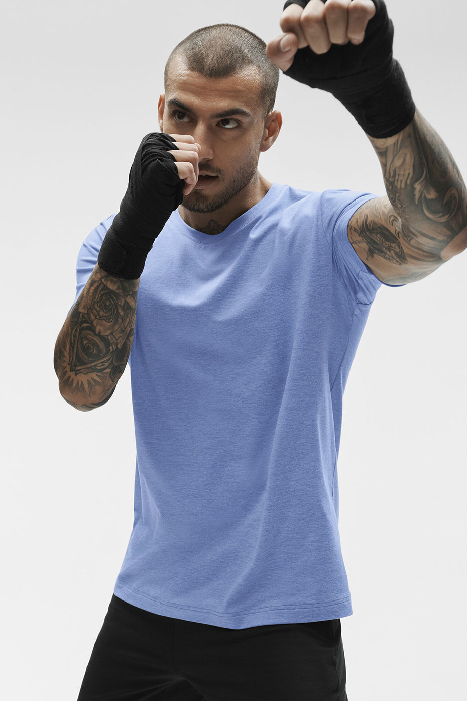 Conquer Reform Crewneck Short Sleeve - Provence Blue Heather — photo 4
