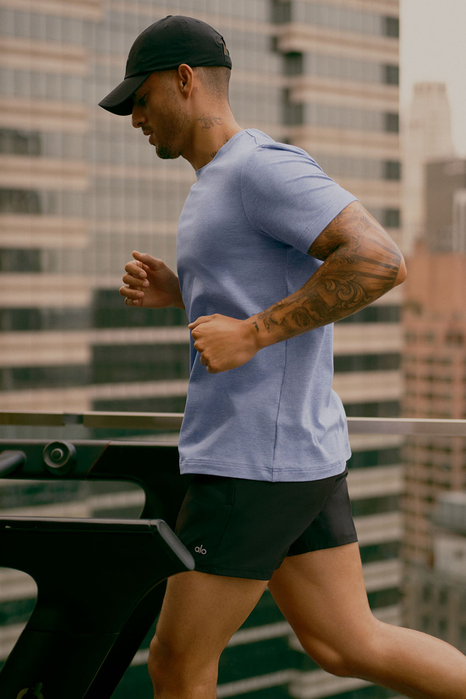 Conquer Reform Crewneck Short Sleeve - Provence Blue Heather — photo 1
