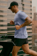 Conquer Reform Crewneck Short Sleeve - Provence Blue Heather — photo 1