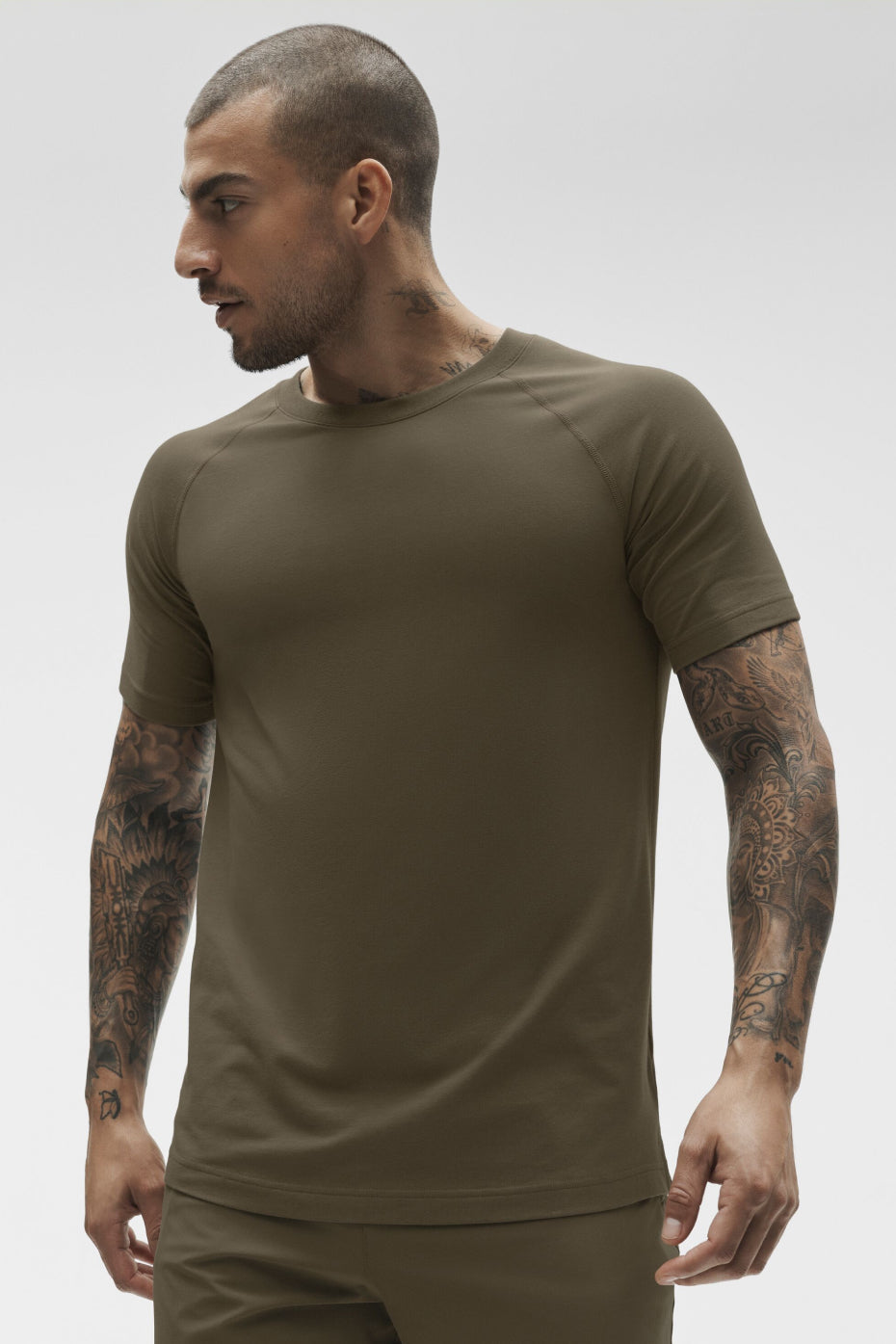ALO Vapor Crewneck Short Sleeve - Olive Tree — photo 3