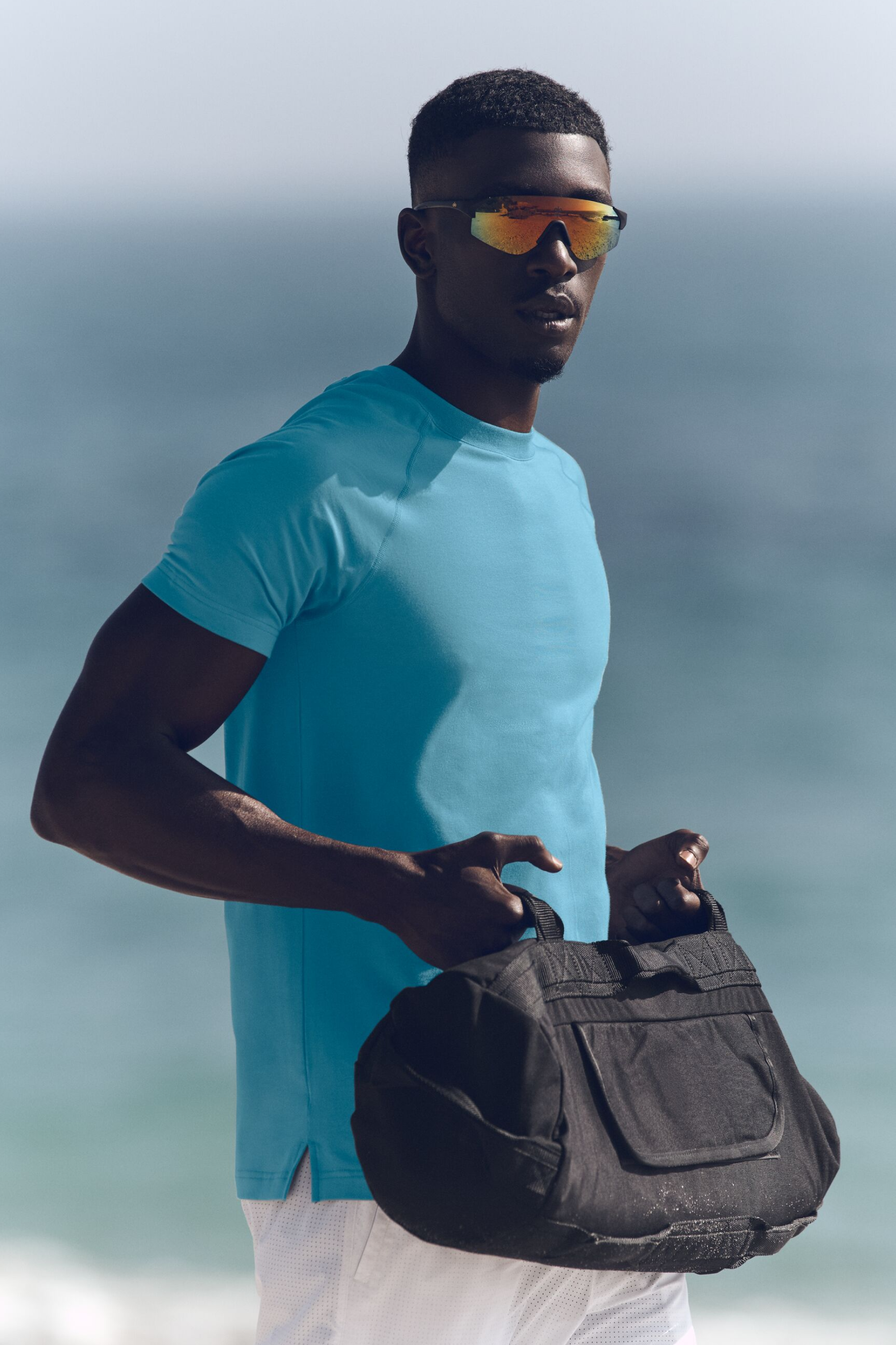 ALO Vapor Crewneck Short Sleeve - Blue Breeze — photo 1