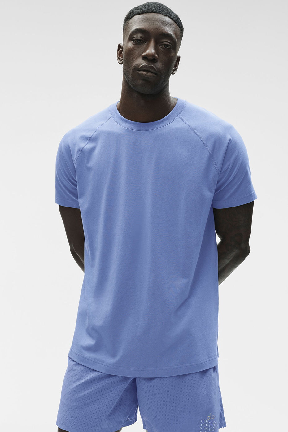 ALO Vapor Crewneck Short Sleeve - Provence Blue — photo 2