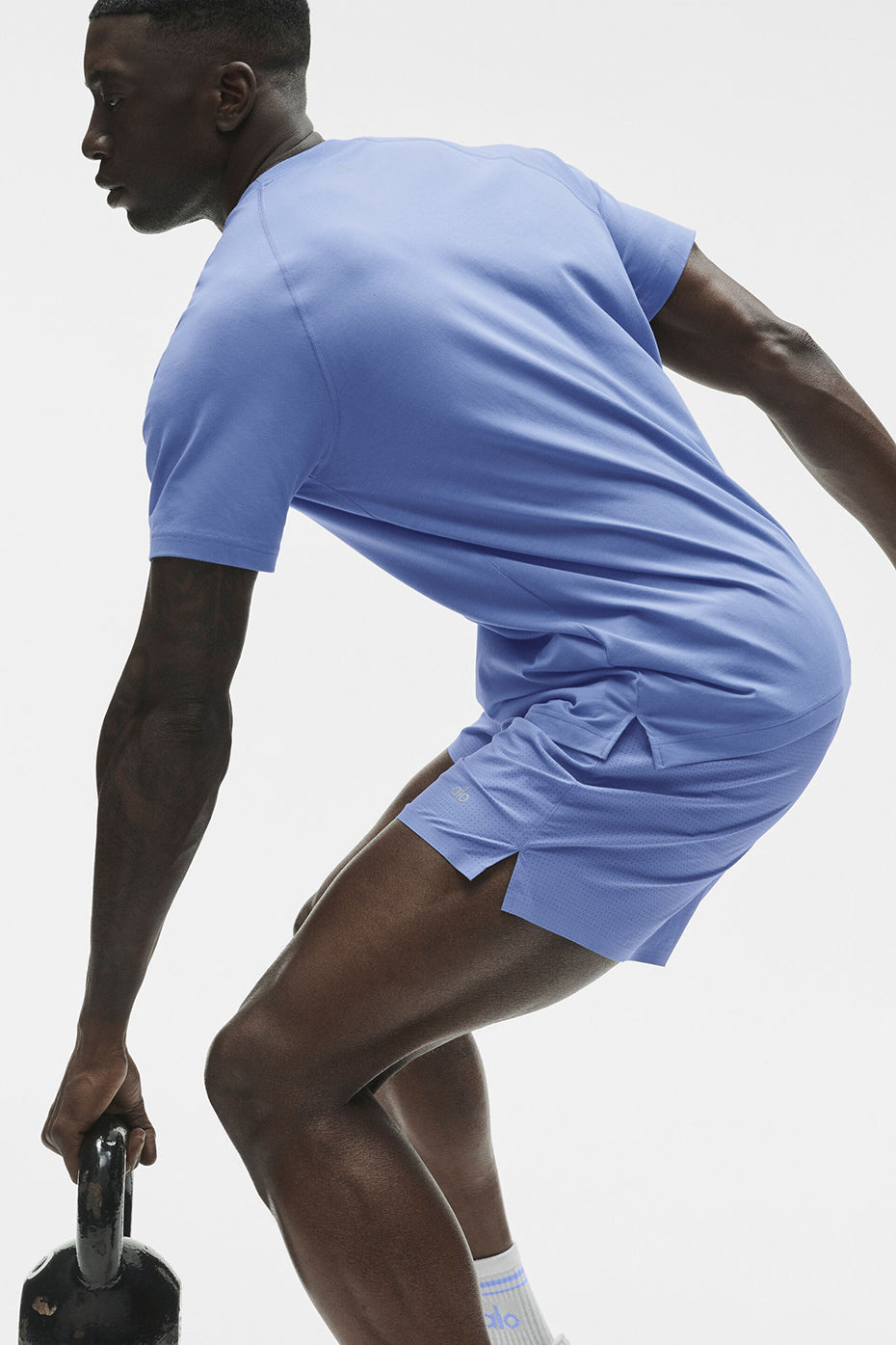 ALO Vapor Crewneck Short Sleeve - Provence Blue — photo 3