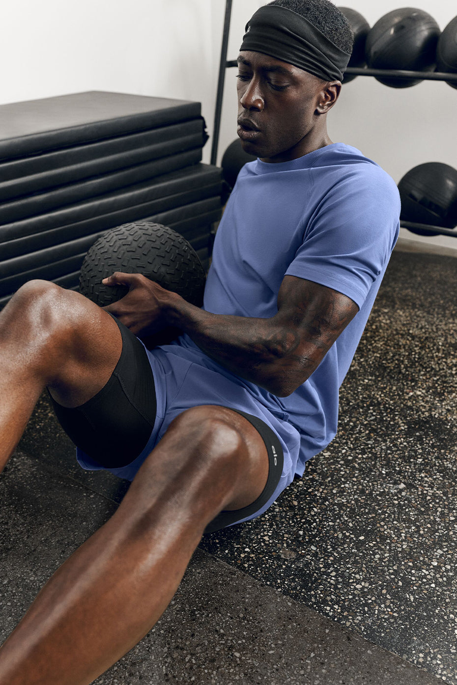 ALO Vapor Crewneck Short Sleeve - Provence Blue — photo 1