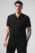 Open-Knit Polo - Black — photo 3