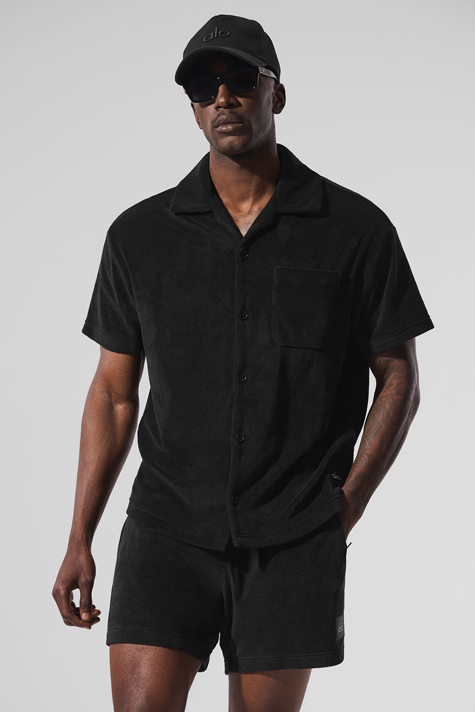 Coastal Terry Button Up - Black — photo 1