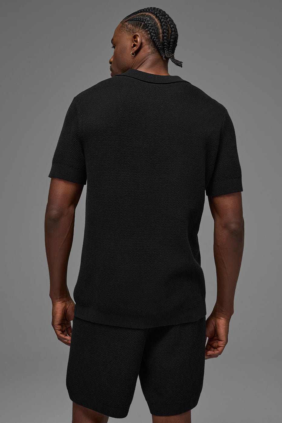 Sports Club Sweater Knit Polo - Black — photo 3