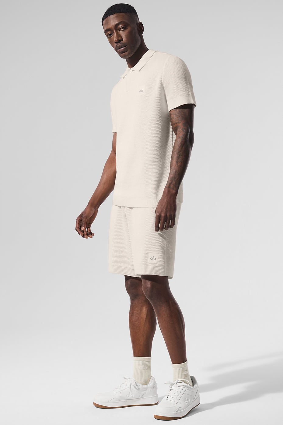 Sports Club Sweater Knit Polo - Ivory — photo 4