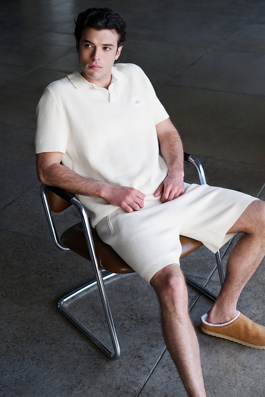 Sports Club Sweater Knit Polo - Ivory — photo 6