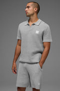 Sports Club Sweater Knit Polo - Athletic Heather Grey — photo 1