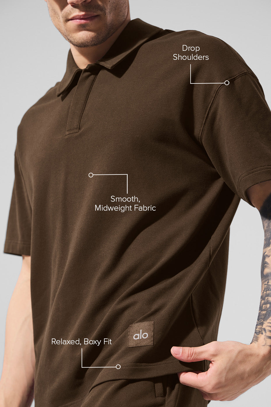 Double Take Short Sleeve Polo - Espresso — photo 2