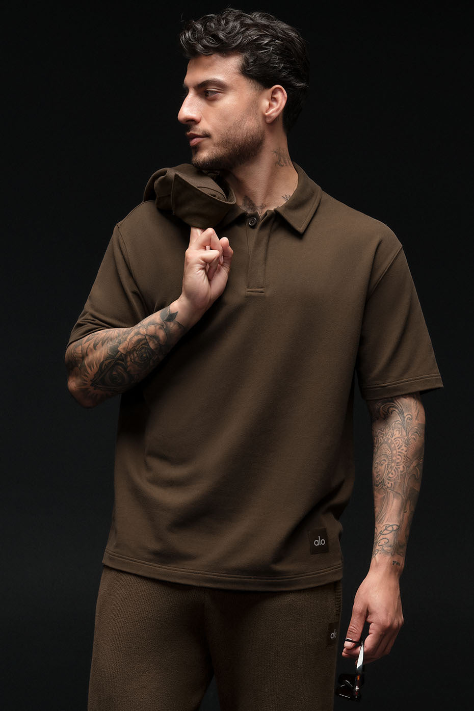 Double Take Short Sleeve Polo - Espresso — photo 1