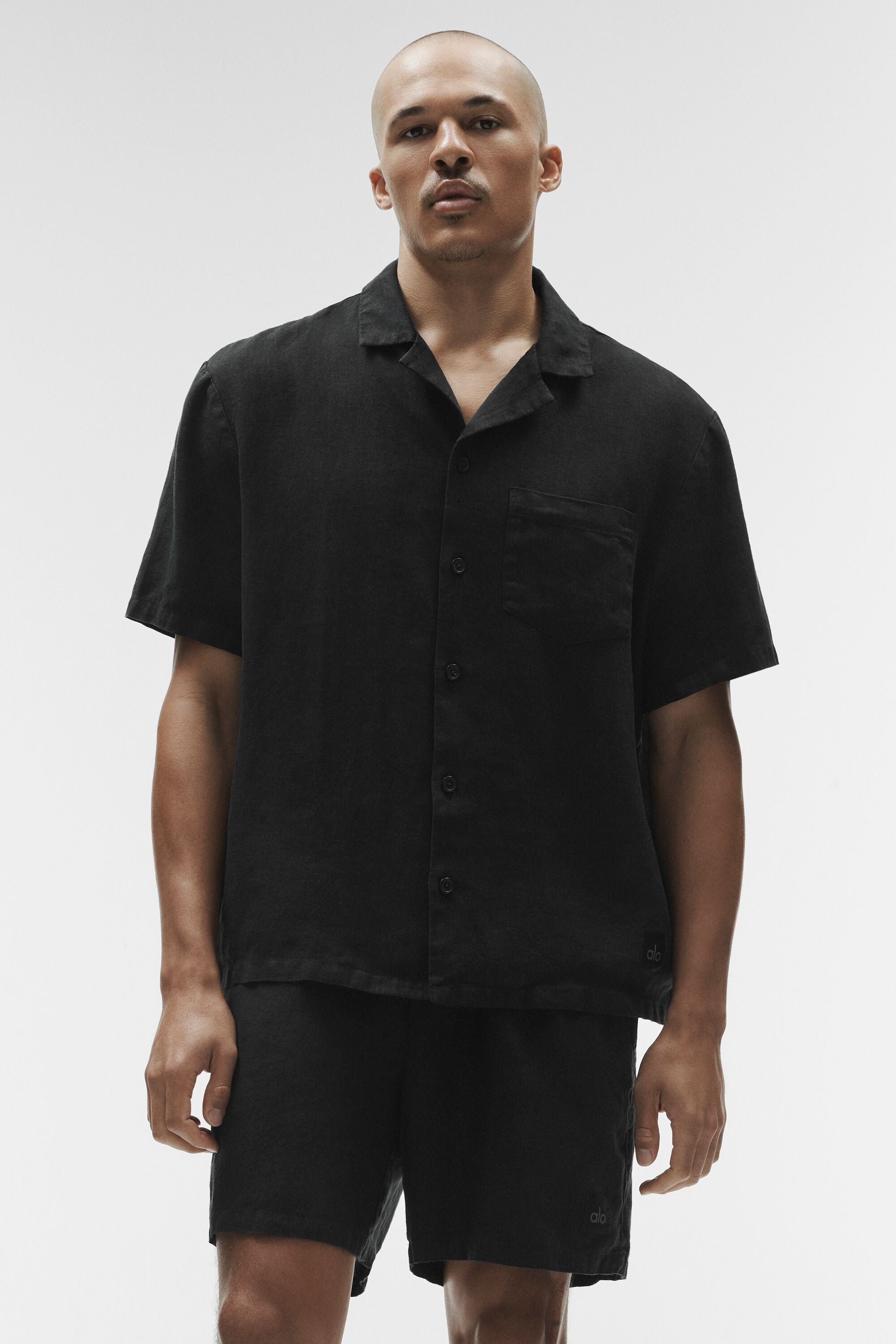 Linen Days Short Sleeve Button Up - Black — photo 4