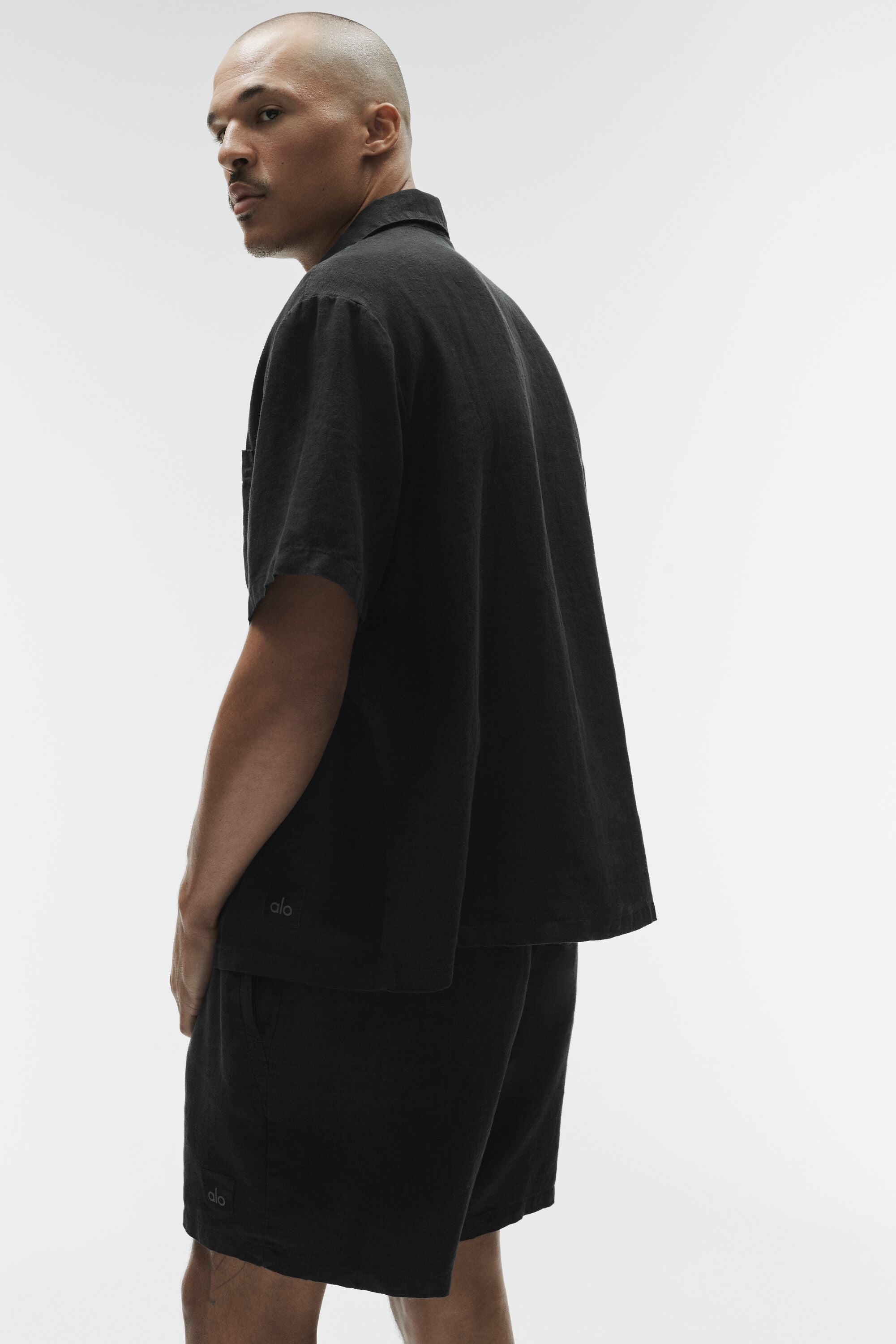 Linen Days Short Sleeve Button Up - Black — photo 3